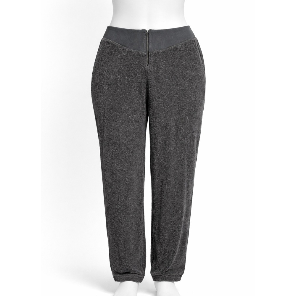 Aerie Olive Green Terry Cloth Zipper Front Jogger Comfort Lounge Pants Womens XL